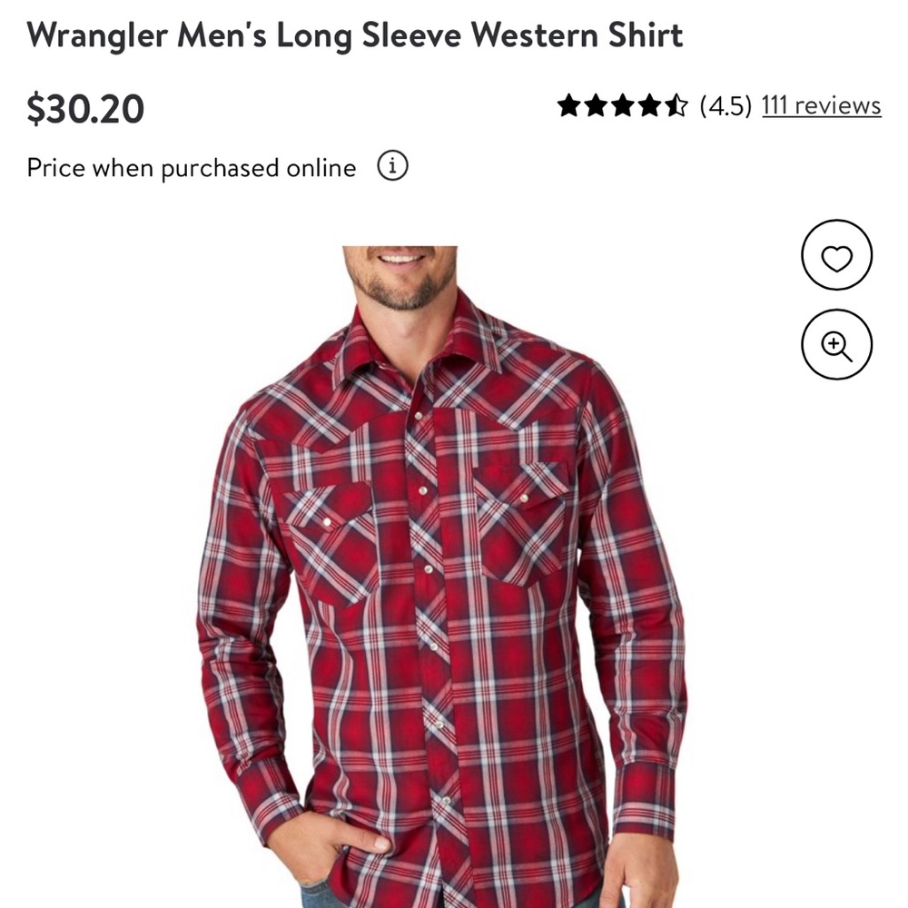 Wrangler Men's Long Sleeve Western Shirt